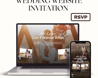 Digital Premium Wedding Invitation, Minimalist Wedding Website, Modern Wedding Website, Elegant Website, Website Invitation