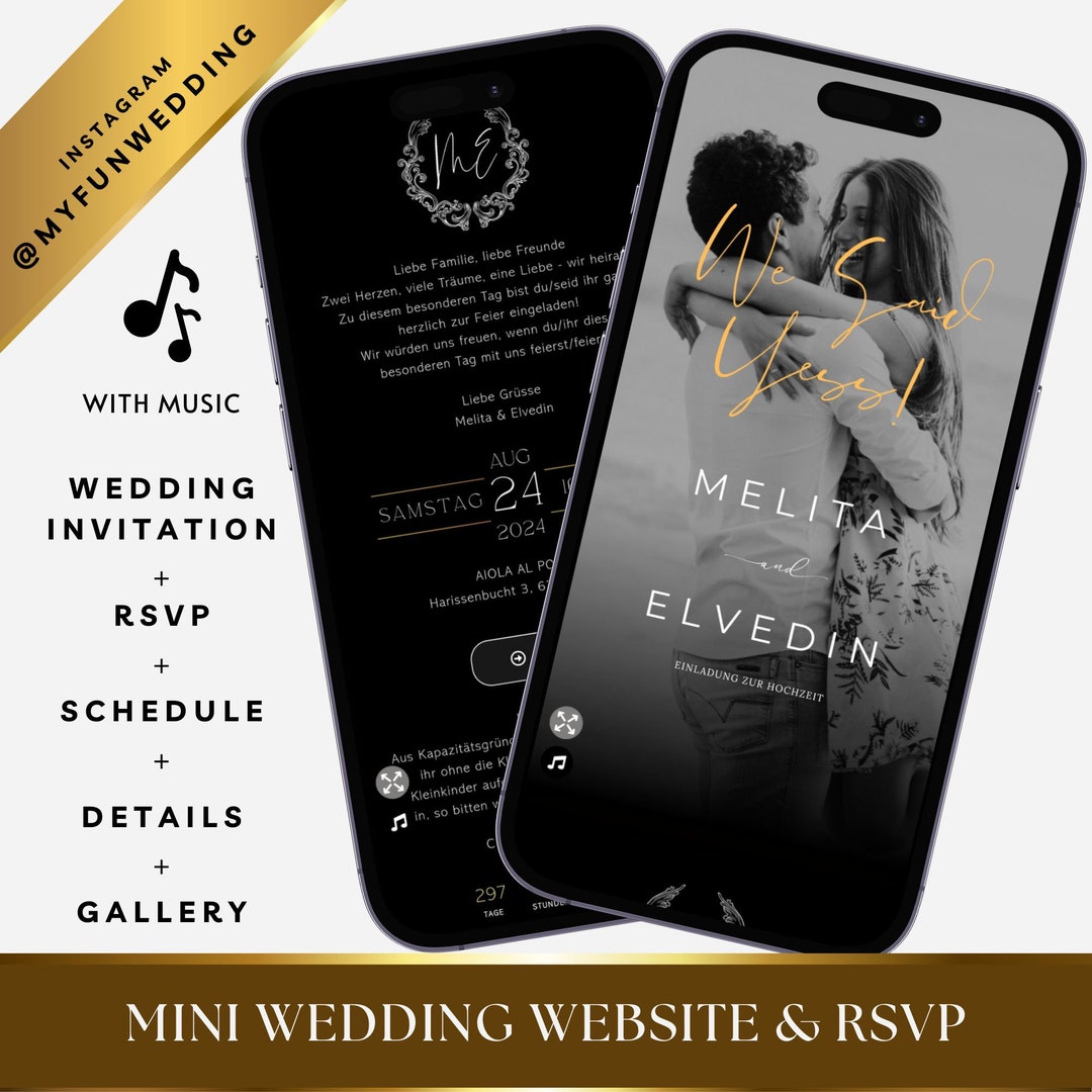 Personalized Digital Wedding Invitation & RSVP: Mini-website - Etsy