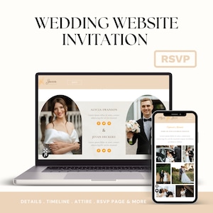 Digital Premium Wedding Invitation, Minimalist Wedding Website, Modern Wedding Website, Elegant Website, Website Invitation