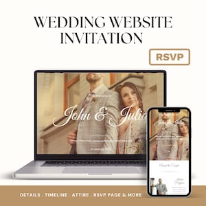 Digital Premium Wedding Invitation, Minimalist Wedding Website, Modern Wedding Website, Elegant Website, Website Invitation