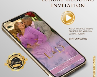 Multi-Page Luqury LAVENDER FLOWERS Video Evite, Electronic Wedding OR Save The Date Animated Video Invitation