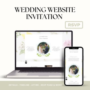 Digital Premium Wedding Invitation, Minimalist Wedding Website, Modern Wedding Website, Elegant Website, Website Invitation