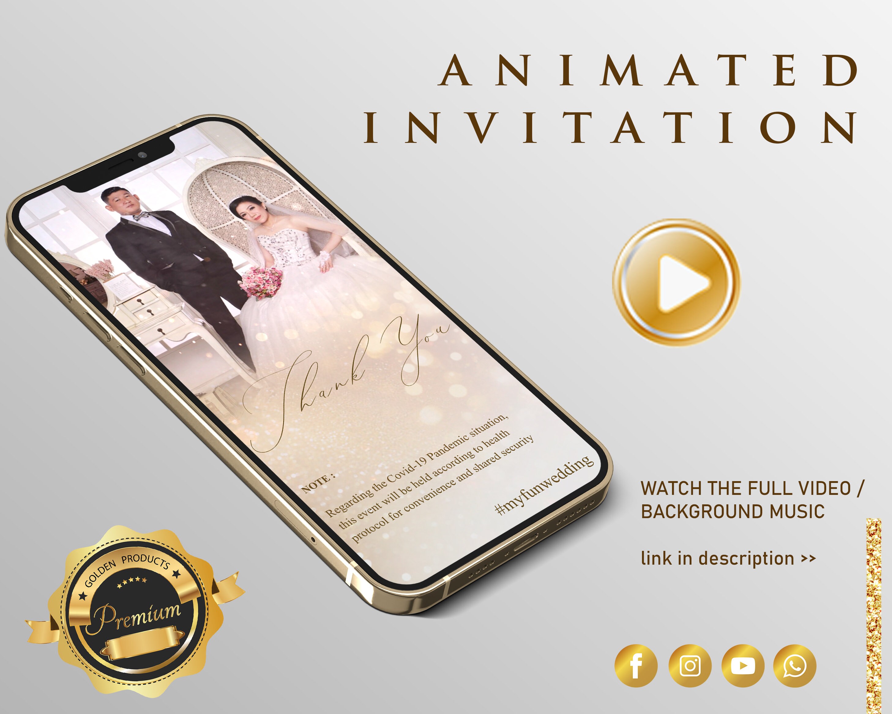 Multi-page LUXURY ROSE-GOLD Wedding Video Invitation Save the - Etsy Canada