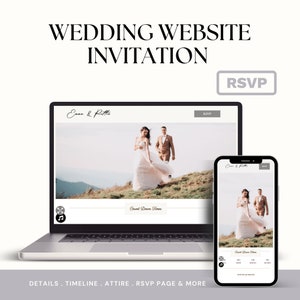 Digital Premium Wedding Invitation, Minimalist Wedding Website, Modern Wedding Website, Elegant Website, Website Invitation