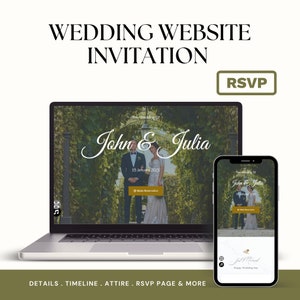 Digital Premium Wedding Invitation, Minimalist Wedding Website, Modern Wedding Website, Elegant Website, Website Invitation
