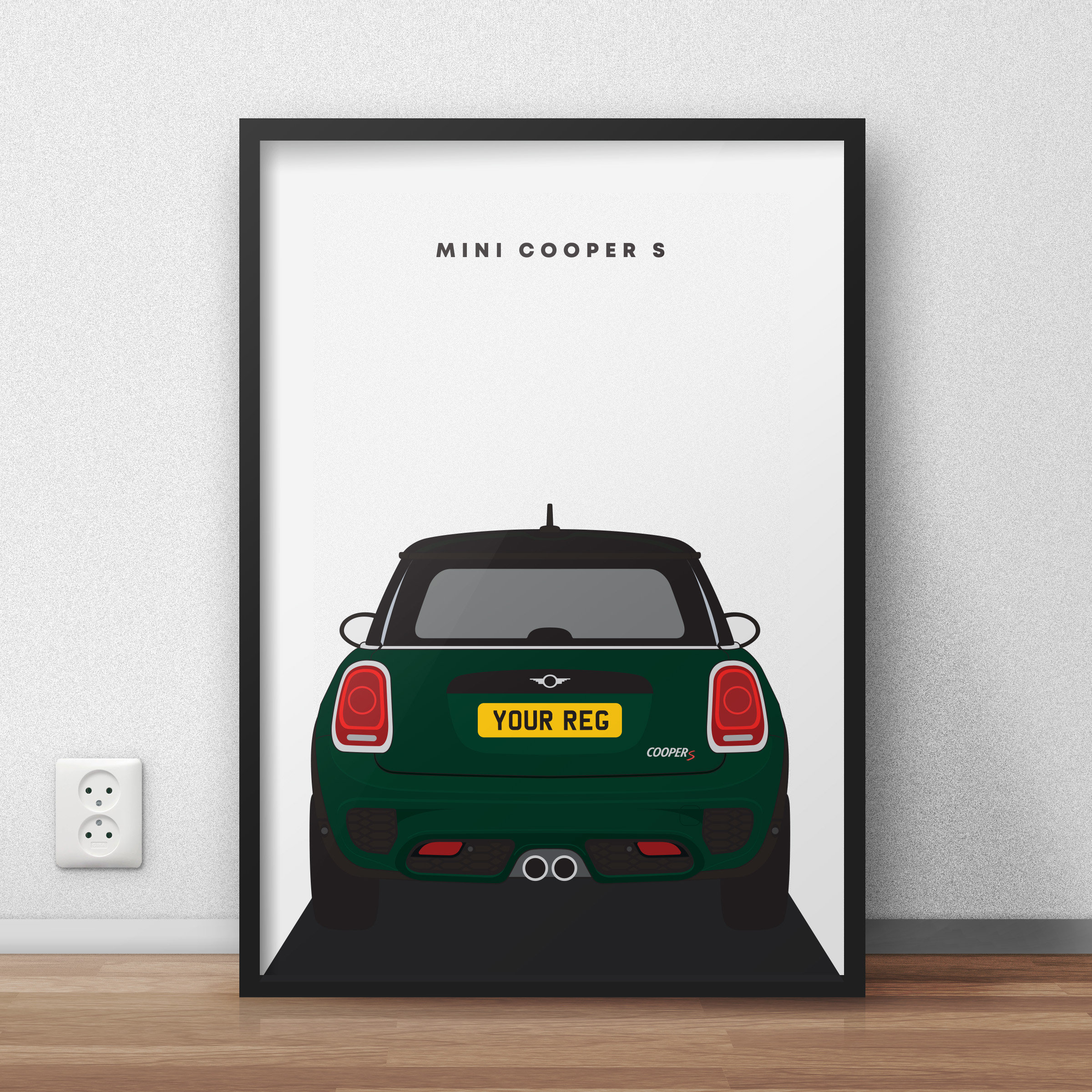 Mini Cooper Rear Print - Car Print - Cool Car Print - Iconic Car - Digital Art - Car Illustration - Customisable
