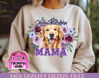 Golden Retriever Mama PNG, Dog Mama Shirt, Golden Retriever PNG, Dog Mom Gift