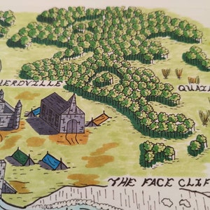Fantasy Map tekening, Dungeons and Dragons (DnD), decoratieve, fantasy verhaal begeleidingen