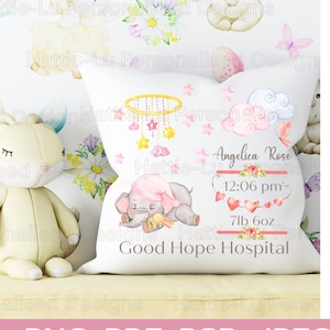 Sublimation Design for New Baby, Birth Stats, sublimation cushion design, birth stats print, new born SVG, birth stats template, new baby