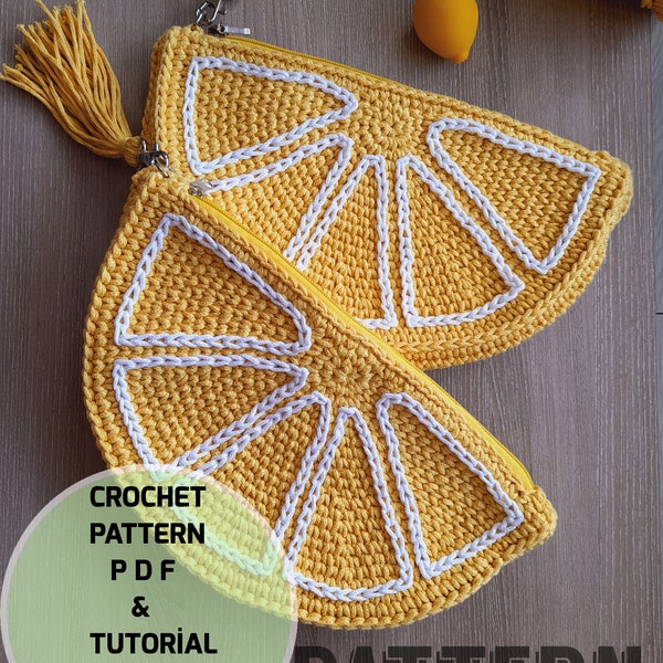 Lemon Bag Knit Lemon bag Pattern Pdf Crochet bag Summer bag Beach Gift Yellow Hand Tutorial Recipe Case Purse Tutorial Gift Mother day Girl