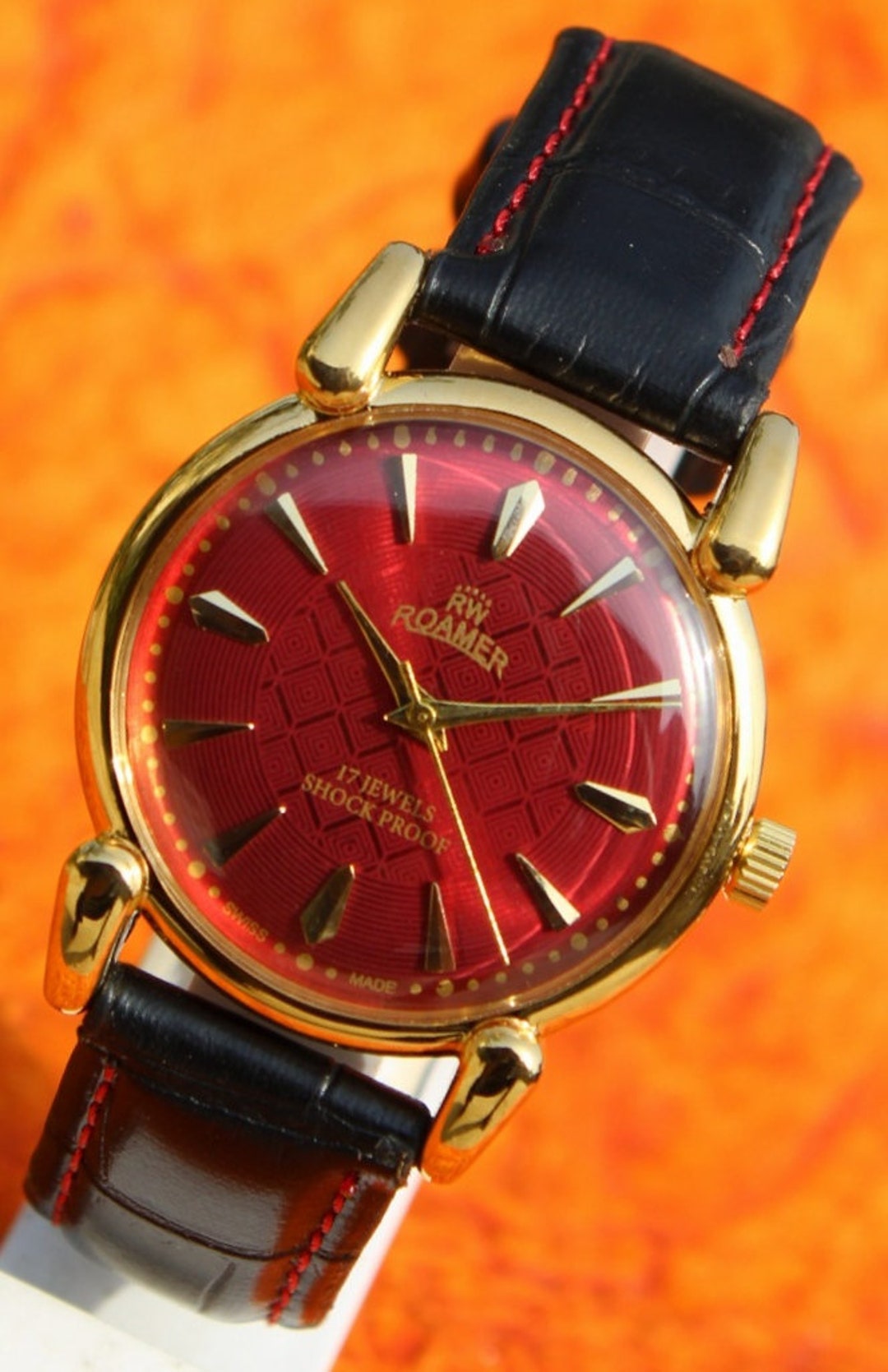 Antique Vintage Roamer 1980s Swiss Made Watch FHF ST96 17 Jewels