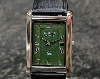 Vintage SEIKO Dolce Exceline 7741-5050 Tank Shap SGP Gold Plated