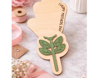 Flor personalizada con huella de mano para el Día de la Madre