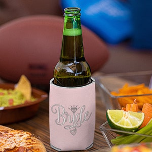 Bride Beer Koozie Wedding Favor - Personalized Drink Holder for Party