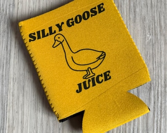 Quirky Silly Goose Juice Beer Can Sleeve - Funny Drink Holder