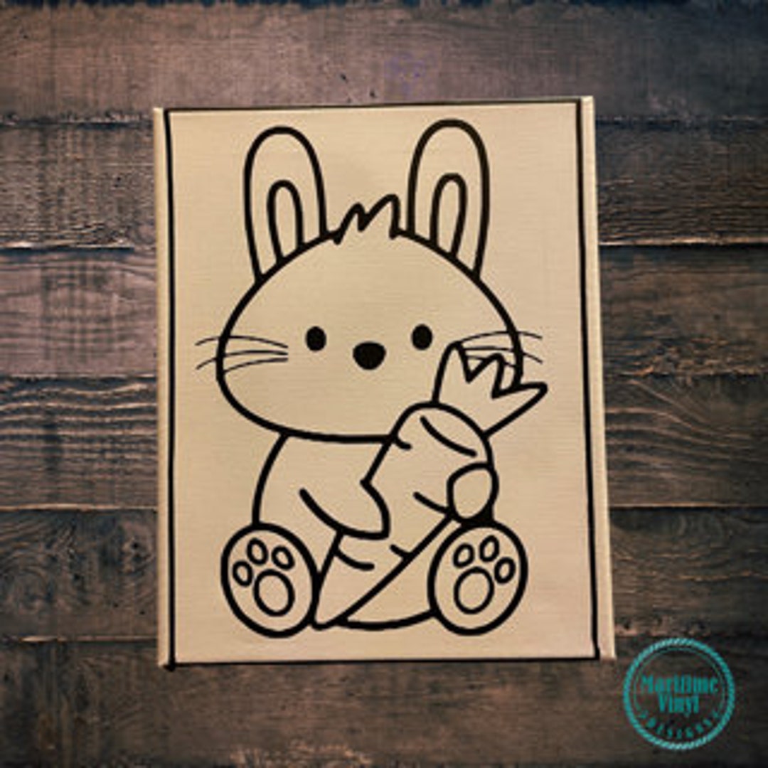 Easter Bunny Paintable Canvas Sip & Paint Character Color Your Own