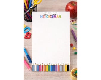 Personalized Teacher Notepad – A Note From Custom Teacher Name