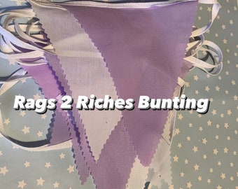 Lilac and White Bunting per metre , weddings, parties, birthdays