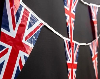 Union Jack Waterproof Bunting,10m 33ft PVC outside parties, street party, royal events,sporting events