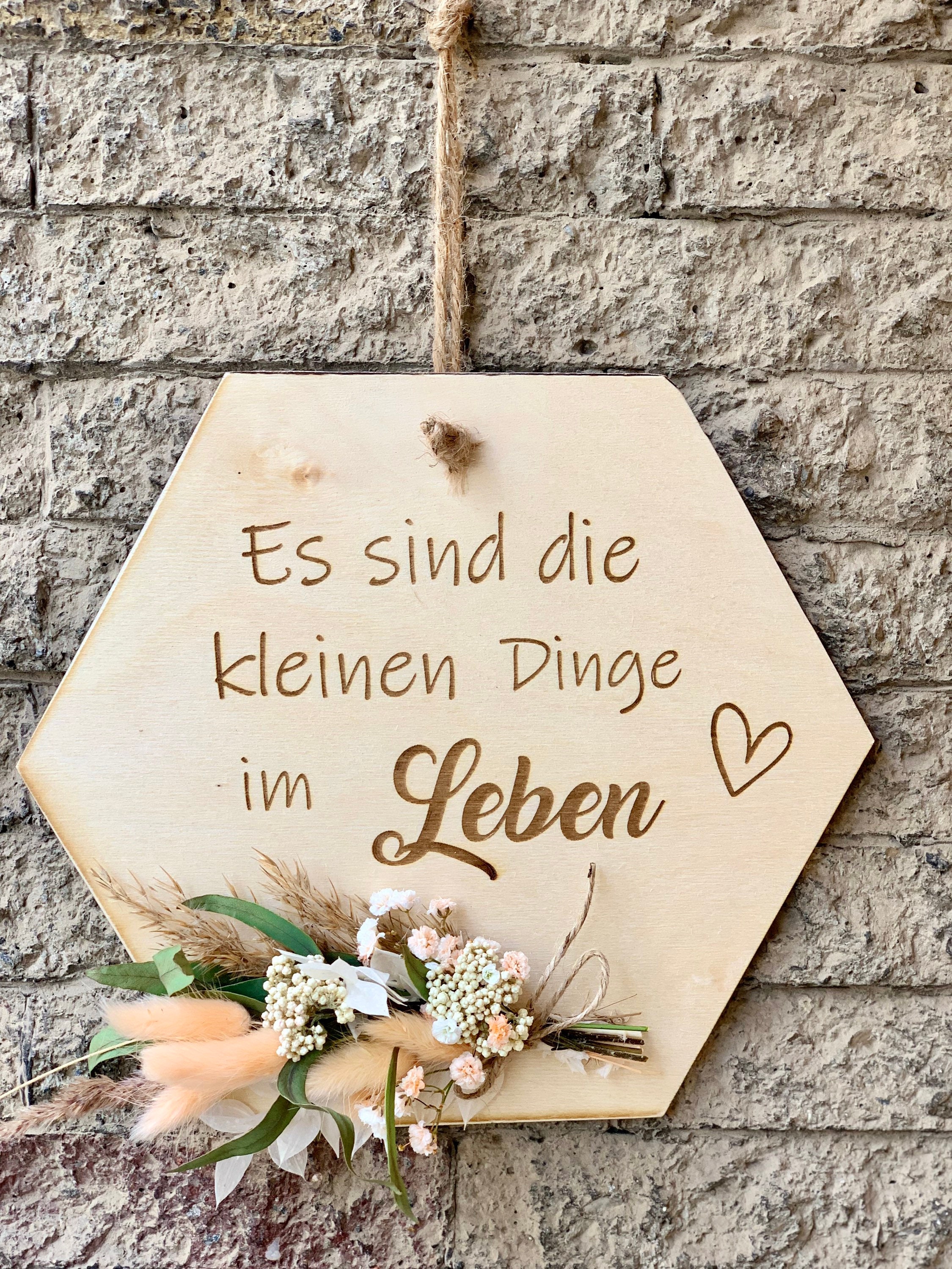 Holzschild mit Spruch Trockenblumen Geburtstag Geschenk / Etsy