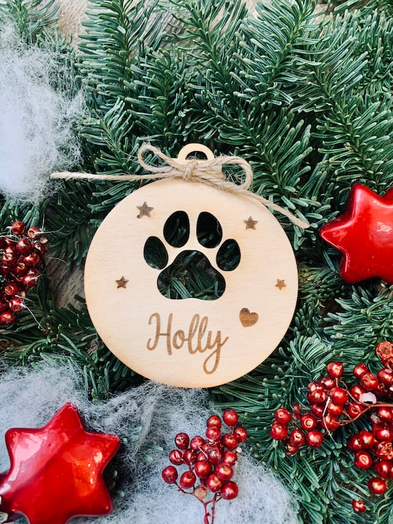 Personalized Christmas Bauble Wooden Pet, Dog/Cat Christmas Tree  Decoration/ Christmas Gift Christmas Tree Decoration Tree Decoration