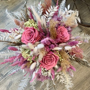 Dried flower bouquet set / men&#39;s pin / hair comb / hair wreath / rose decoration bridal bouquet dried flowers boho wedding