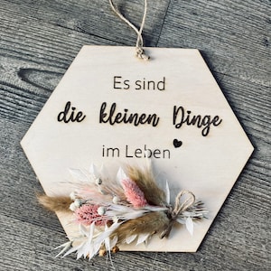 Wooden sign with saying | Dried flowers | Birthday gift / girlfriend | Gift idea