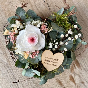 Mourning heart | Grave decoration | Heart | personalized | Wooden heart | Eucalyptus