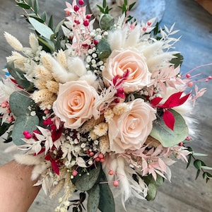 Dried flower bouquet set / men&#39;s pin / hair comb / hair wreath / rose decoration bridal bouquet dried flowers boho wedding