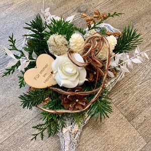 Grabschmuck | Grabgesteck mit frischer Tanne | Herz | Totensonntag | Allerheiligen