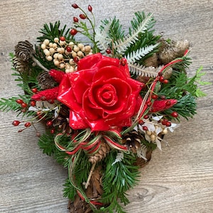Grabschmuck | Grabgesteck mit frischer Tanne | Herz | Totensonntag | Allerheiligen