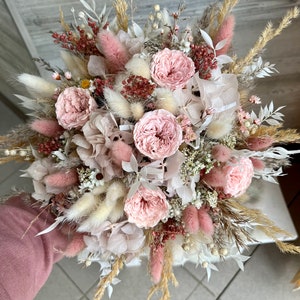 Buquê de flores secas / broche masculino / pente de cabelo / decoração de rosas buquê de noiva flores secas