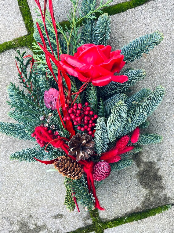 Grabgesteck Totensonntag Grabschale Winter - Gesteck Friedhof Mit Echter Tanne Von Flora Trans Grab Gesteck Grabgestecke Für Urnengrab