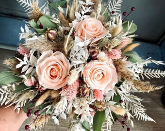 Dried flower bouquet / men's pin / hair comb / roses decoration bridal bouquet dried flowers