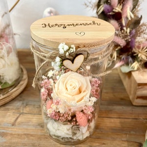 Love in a glass | dried flowers | decoration | wedding | birthday | Mother&#39;s Day | personalized | midwife