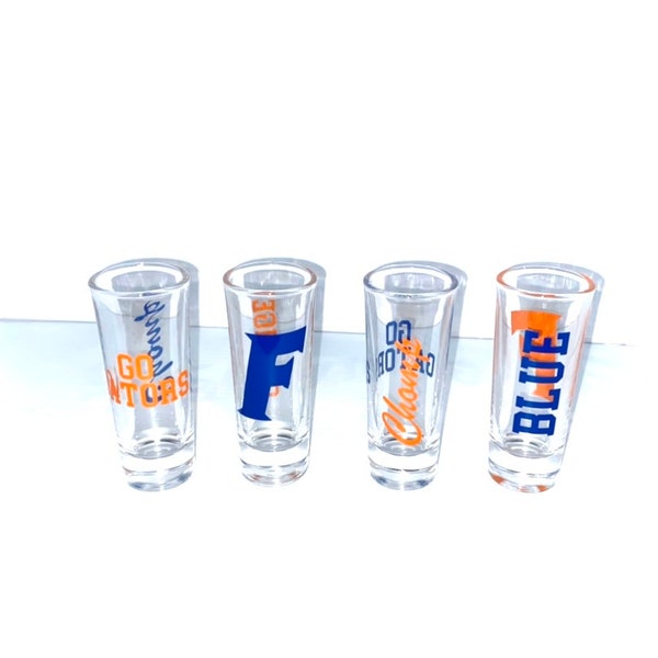 College gift,college acceptance, College Shot Glasses, gift for guys, sports shot glasses, custom  personalized shot glasses, bed decorating