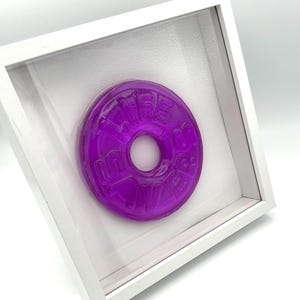Colorful Pop Art, Iridescent PURPLE Resin  Life Saver, Gummy Bear Art, Colorful Art, Nursery Room, Children&#39;s room decor, candy pop art