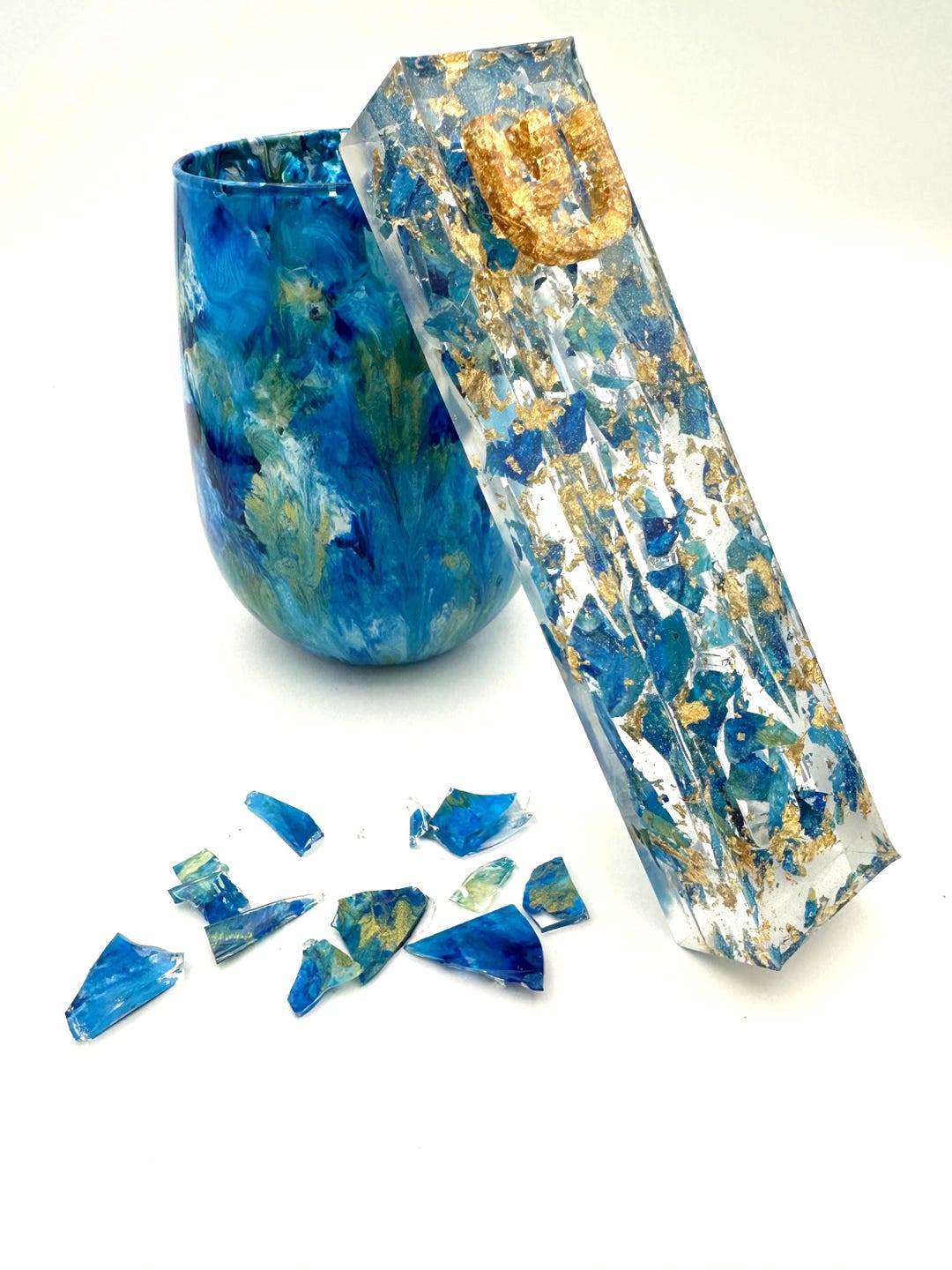 Chuppah Glass and Mezuzah