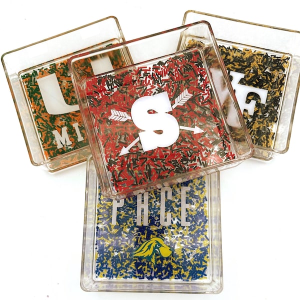 Custom College Logo Tray, Graduation Gift, Acrylic Sprinkle Tray