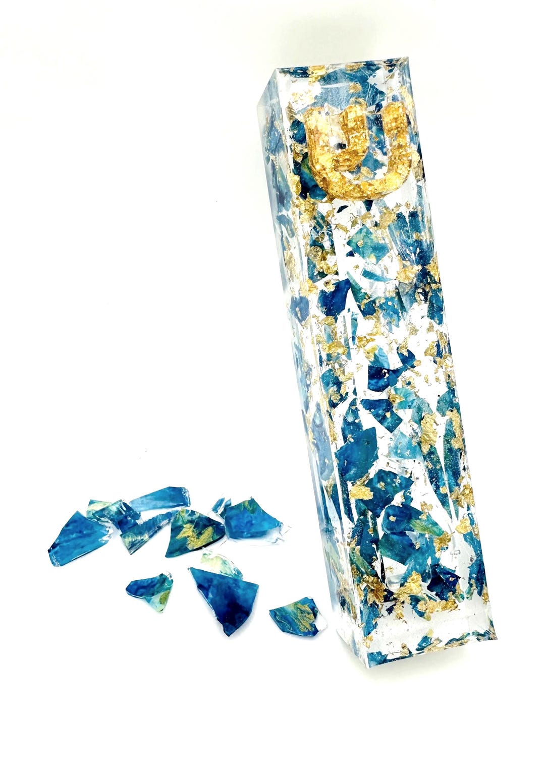 Chuppah Glass Mezuzah, Wedding Keepsake, Judaica Gift, Housewarming - Mezuzah