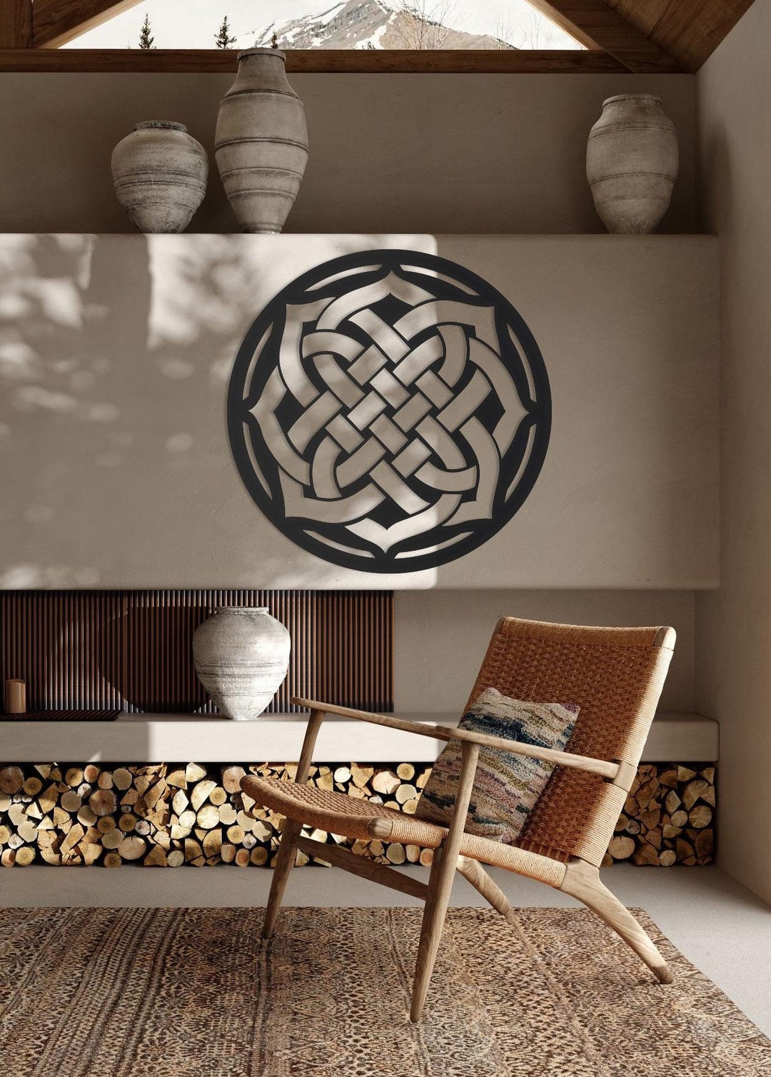 Ethnic Round Wall Art for Living Room Decor and Bedroom, Sacred ...