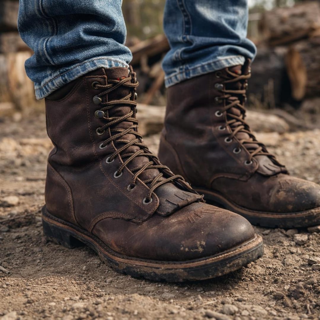 Justin Work Boots Mens 10 EE Brown Leather Lace up Rugged Workwear - Etsy