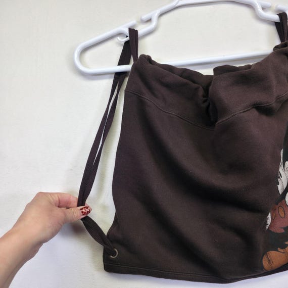 Mickey Mouse Drawstring Backpack Brown Walt Disne… - image 4