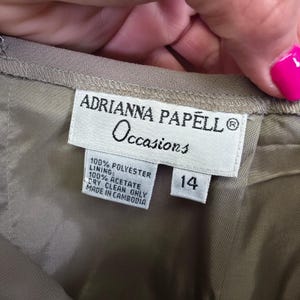 Conjunto de vestido de dos piezas Adrianna Papell para mujer, 14, seda, cuentas, vintage, estilo art déco formal imagen 10