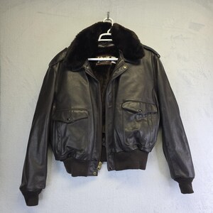 Schott Jacket Mens 54 Chocolate Brown 184 SM Leather Bomber Flight Aviator