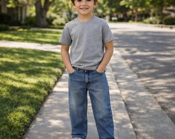 Levi's 550 Relaxed Fit Jeans Boys 8 Husky Blue Denim Skater Grunge Minimalist