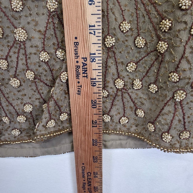 Conjunto de vestido de dos piezas Adrianna Papell para mujer, 14, seda, cuentas, vintage, estilo art déco formal imagen 5