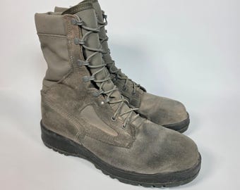 Botas tácticas de combate Belleville para hombre, talla 10.5 R, puntera de acero, Gore-Tex, color gris, ideales para clima cálido.
