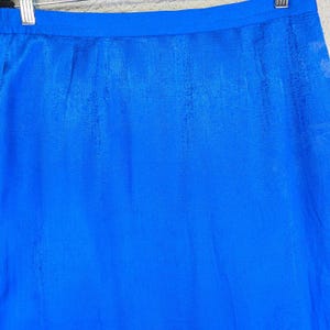 Adrianna Papell Skirt Womens 12 Cobalt Straight Silk Textured Preppy Office VTG afbeelding 5