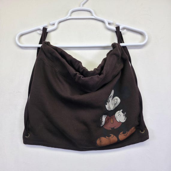 Mickey Mouse Drawstring Backpack Brown Walt Disne… - image 1